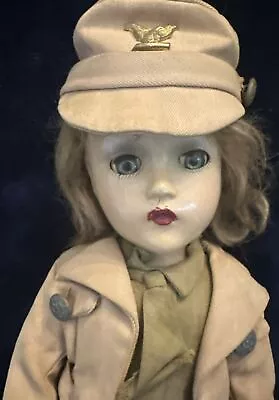 Vintage Madame Alexander WAC Doll Armed Forces Composition Doll 1942 Uniform 14” • $22.50