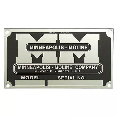 Serial Number Tag W/ Rivets (4 Rivet Holes) Fits Minneapolis Moline 335 445 • $39.74