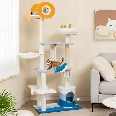 Cat Tree Tower Multi-level Pet Condon House Bed Sisal Scratcher Posts Furniture • $103.95