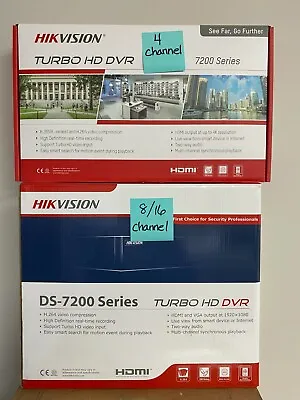 New HIKVISION Turbo HD 7200 4 / 8 /16 Channel DVR W/ HARD DRIVE DS-7204HGHI-SH • $54.95