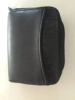 Buxton Womens Mini Leather Credit Card ID Wizard Coins Wallet Color Black • $10.77