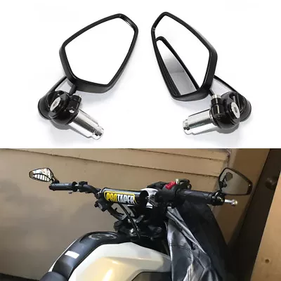 Motorcycle 7/8  CNC Handlebar End Mirror For Kawasaki ER6N ZZR1400 Z1000 Z900RS • $41.11