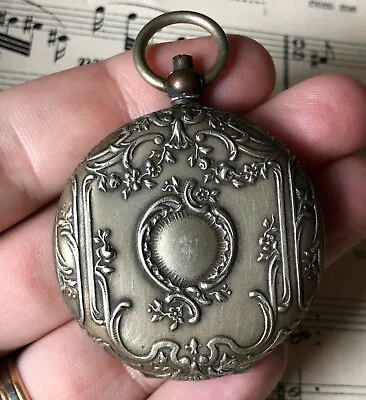 Antique French Art Nouveau Pendant Locket Music Flowers C1900 • $140