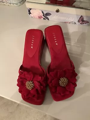 £25 • Buy Jigsaw 38 Red Flower Shoes