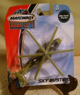 Matchbox Hero City Sky Busters Military Helicopter Green Hazard 2003 New Mattel* • $15