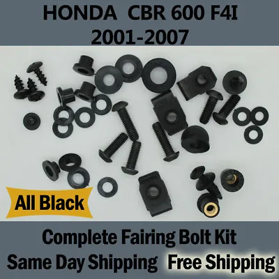 Complete Black Fairing Bolt Kit Body Screw For HONDA 2001-2007 CBR 600 F4i • $19.99