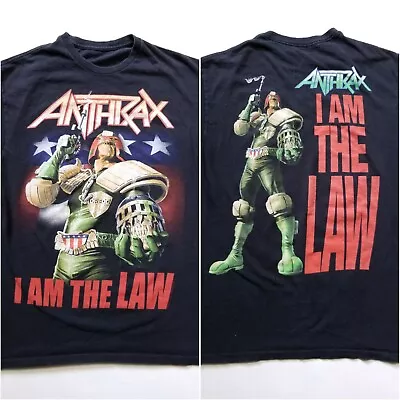 Anthrax I AM THE LAW Judge Dredd T-Shirt Adult Medium Distressed Faded Worn 2011 • $34.99