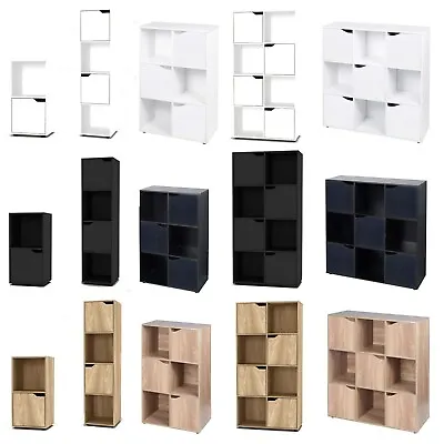 Cube Bookcase Shelving Display Shelf Storage Unit Wooden Door Organiser Cupboard • £21.99