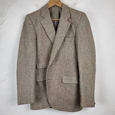 Unbranded Vintage Mens 38R Tweed Wool Blazer Suit Jacket Formal Beige • $28.66