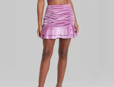 $11.97 • Buy Women's Ruched Mini Skirt Wild Fable Purple Size XS