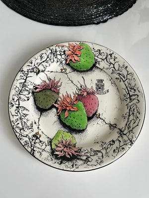 £22 • Buy Serving Plate Fraise En Folie Gien France Hand Painted Strawberries 