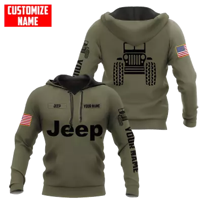  Personalized Name Jeep 3D All Over Print Hoodie Shirt For Mens Unisex FREE SHIP • $43.49