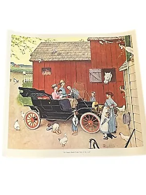 Vintage Norman Rockwell  The Famous Model T Was Boss Of The Road  20 X20  Print • $23.50