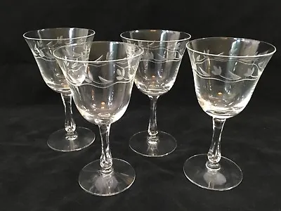 Fostoria Glass Cut Crystal Elegant Water Goblet Wine 5” Juliet Stemware Barware • $25.78