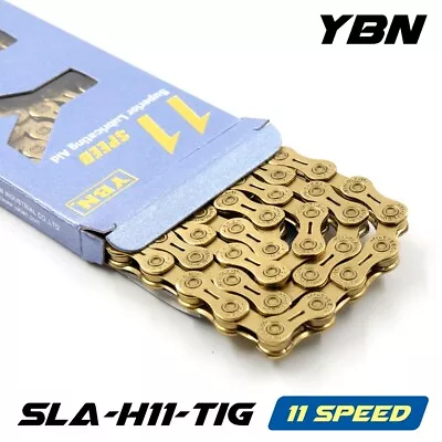 YBN SLA-H11-TIG - Gold  11 Speed Chain 116 Link Campagnolo Shimano • $71.50