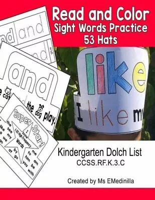 Read And Color Sight Words Practice 53 Hats: Kindergarten Dolch List CCSS R... • $17.55