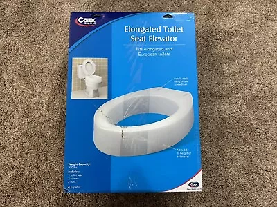 Carex 3.5” Elongated Toilet Seat Riser/Elevator For Assistance Bending/Sitting • $15