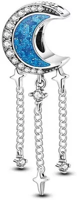 Moon Dreamcatcher Charm Stars Clouds Sky Genuine Bead Sterling Silver 925 • £14.99