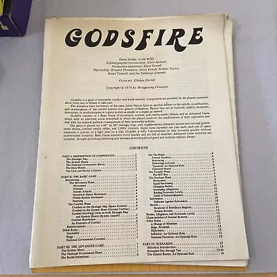 Vintage 1976 Godsfire Board Game - Complete -  UNPUNCHED RPG Metagaming Concepts • $199.99