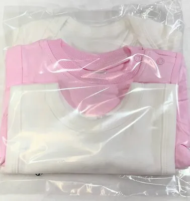 £2.99 • Buy 3pc  Baby T-shirt, Bodysuit & Bib Set - Pink & White 3-6 Months (G07)