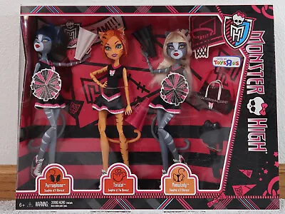 Monster High Fearleading Werecat Twins Meowlody Purrsephone Toralei 3 Pack NIB • $199.99