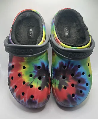 Crocs - Dual Comfort Fleece Lined Tye Tie Dye Clogs Men's 6 Women's 8 Sandals • $24