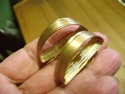 Vintage  Wired Half  Hoop Gold Tone  Clip On Earrings!!! • $7.99