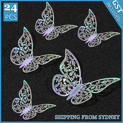 $5.46 • Buy 24X 3D DIY Wall Decal Butterfly Stickers Home Room Art Decor Decorations Wedding
