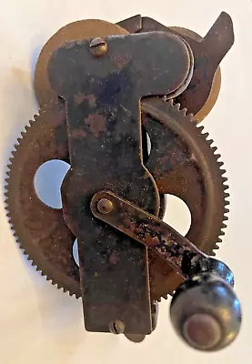 Vintage Hand Crank Gear Driven Bench Grinder 2 Stone Knife Sharpener Antique • $29.95