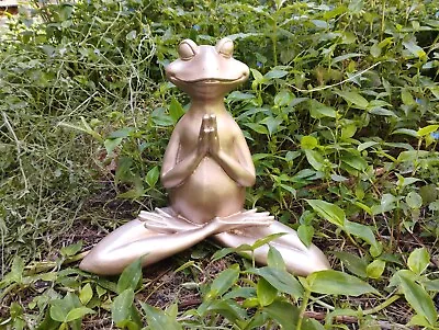 36cm 14inch Large Meditating Frog Outdoor Yard Art Garden Statue Sculpture Decor • $198