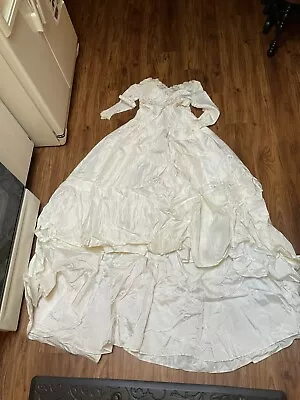 Chantilly Lace 1950s Vintage White Cupcake Gown Ballgown Bridal Wedding Dress • $199.99