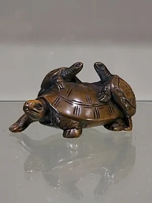 Old Japanese Boxwood Netsuke  - Turtles - Signed • £190