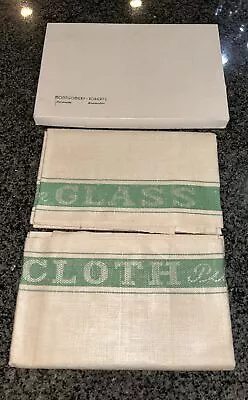 2 Vintage Glass Cloth Pure Linen Towels Unused Original Box Czechoslovakia Tag • $20