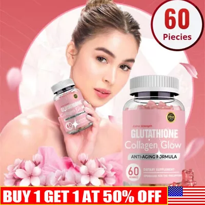 Glutathione Collagen Glow Anti-aging Skin Whitening Gummies 60PCS • $15.99