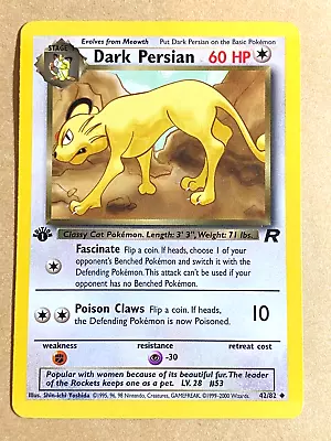 Pokemon TCG Dark Persian 42/82 1st Edition Uncommon Team Rocket LP • $2.49