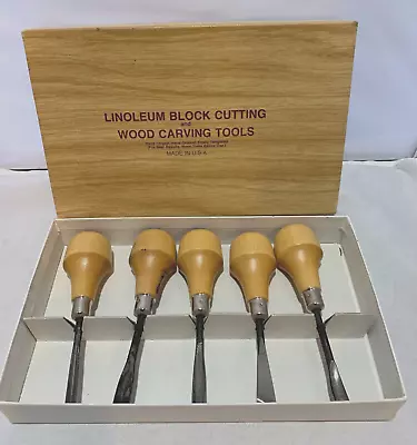 Linoleum Block Cutting & Wood Carving Tools Usa • £24.09