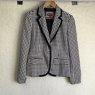 Merona Blazer Womens Size 6 Houndstooth Black White Jacket • $20