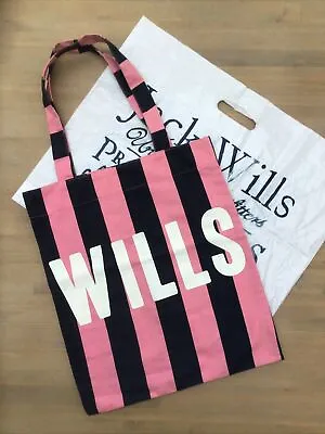 £9.99 • Buy New Jack Wills Pink/Navy, Tote Bag, With Carrier Bag, Great Gift