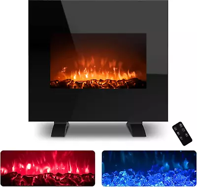 Wall Mounted Electric Fireplace 26 Inch Freestanding LED Fireplace Heater With  • $120.56