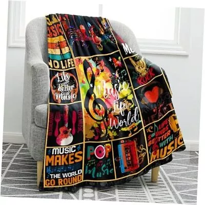  Music Note Blanket Musical Symbol Gifts For Women Kids Girls 50 X60  Color656 • $32.55