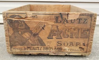 XRARE Antique Lautz Bros Acme Soap Advertising Crate Wood Box Sign Country Store • $995