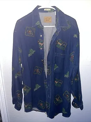 $14.99 • Buy Vintage St Johns Bay Chamois Shirt Mens  Large Blue Flannel Long Sleeve ￼ ￼
