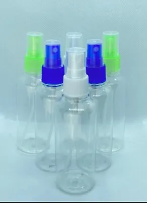 100ML Empty Plastic Bottle +Spray Caps For Hand Gels & Lotion Travel *5 Pack* UK • £4.99