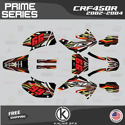 Graphics Kit For Honda CRF450R (2002-2004) Prime Series - Red Yellow • $96.99