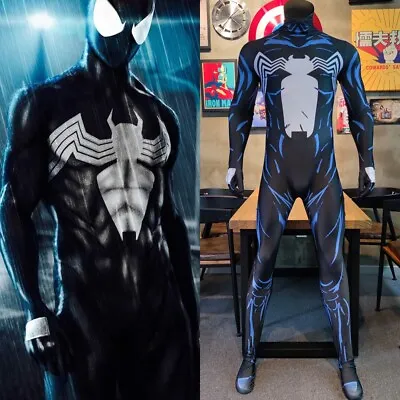 Venom Cosplay Symbiote Spiderman Costume Bodysuit For Kids Adult Handmade • $73.89
