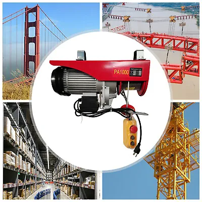 1Ton 2200LBS Electric Wire Cable Hoist Winch Crane Lift W/ Wired Remote Control • $217.55