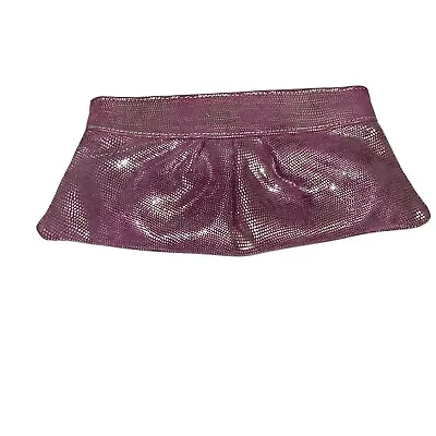 Lauren Merkin Womens Clutch Metallic Dot Stripe Interior Shimmer Textured Pink • $56.08