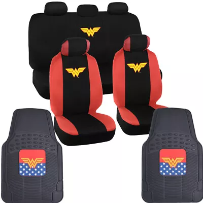 Wonder Woman Car Floor Mats And Seat Covers Full Gift Set For Auto • $59.99