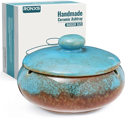 £12.94 • Buy RONXS Ashtray With Lid, Smell Proof Large Ash Tray For Outside Indoor- Vintage