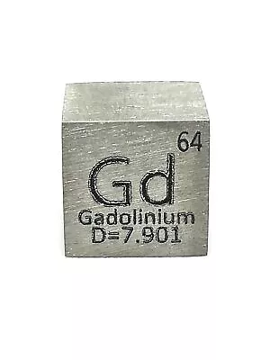 Elemental Specimen Gadolinium Gd (10mm Cube Engraved A Normal Surface) • $52.06